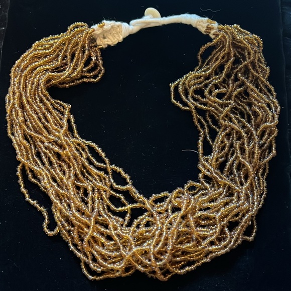 Brown and Cream Beaded Necklace - Picture 12 of 16